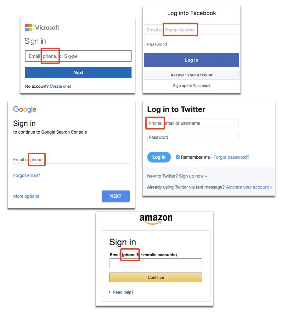 Security Bulivard Photo Showing Login Boxs Asking For Phone Numbers